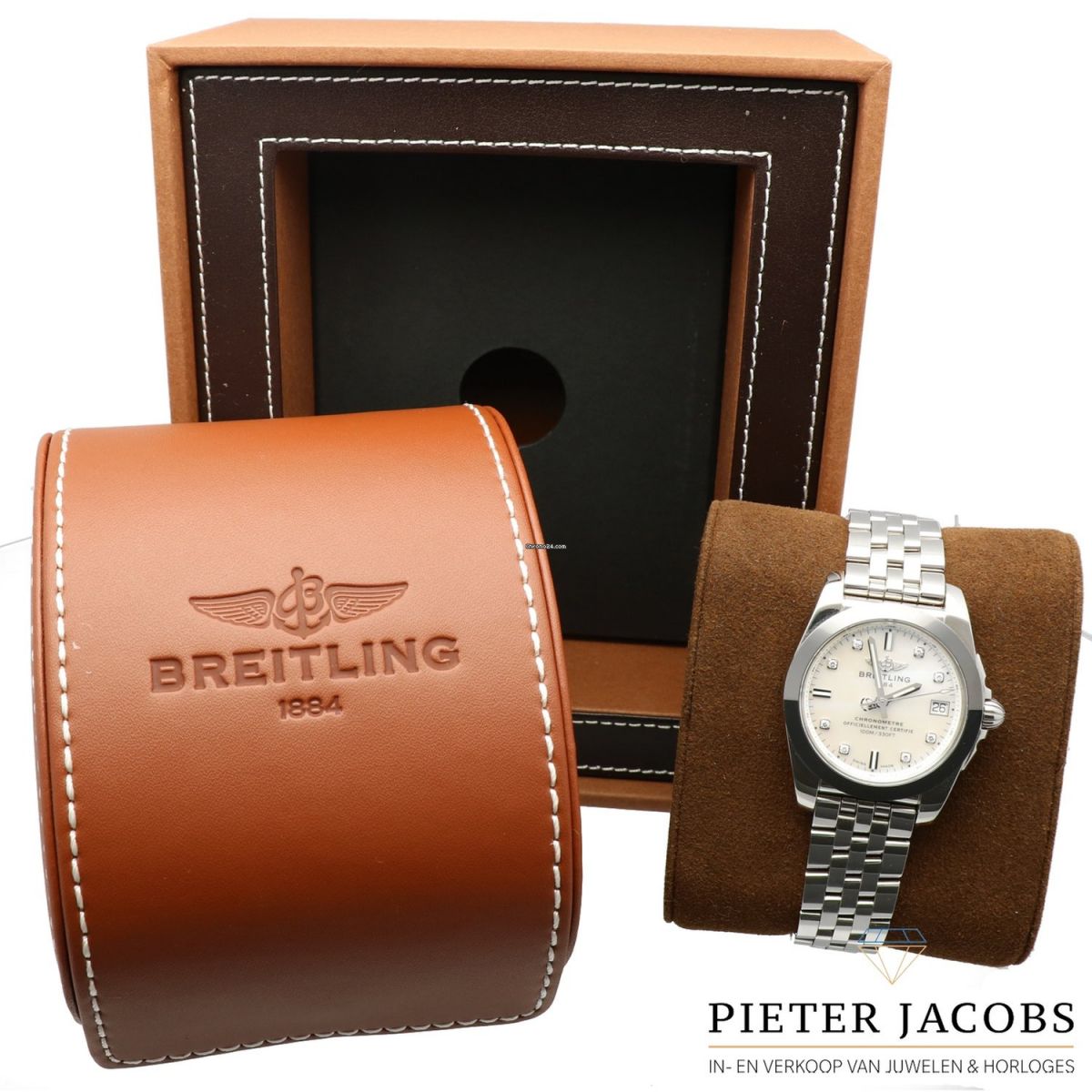 Breitling Galactic 36 Sleel MOP with Diamonds