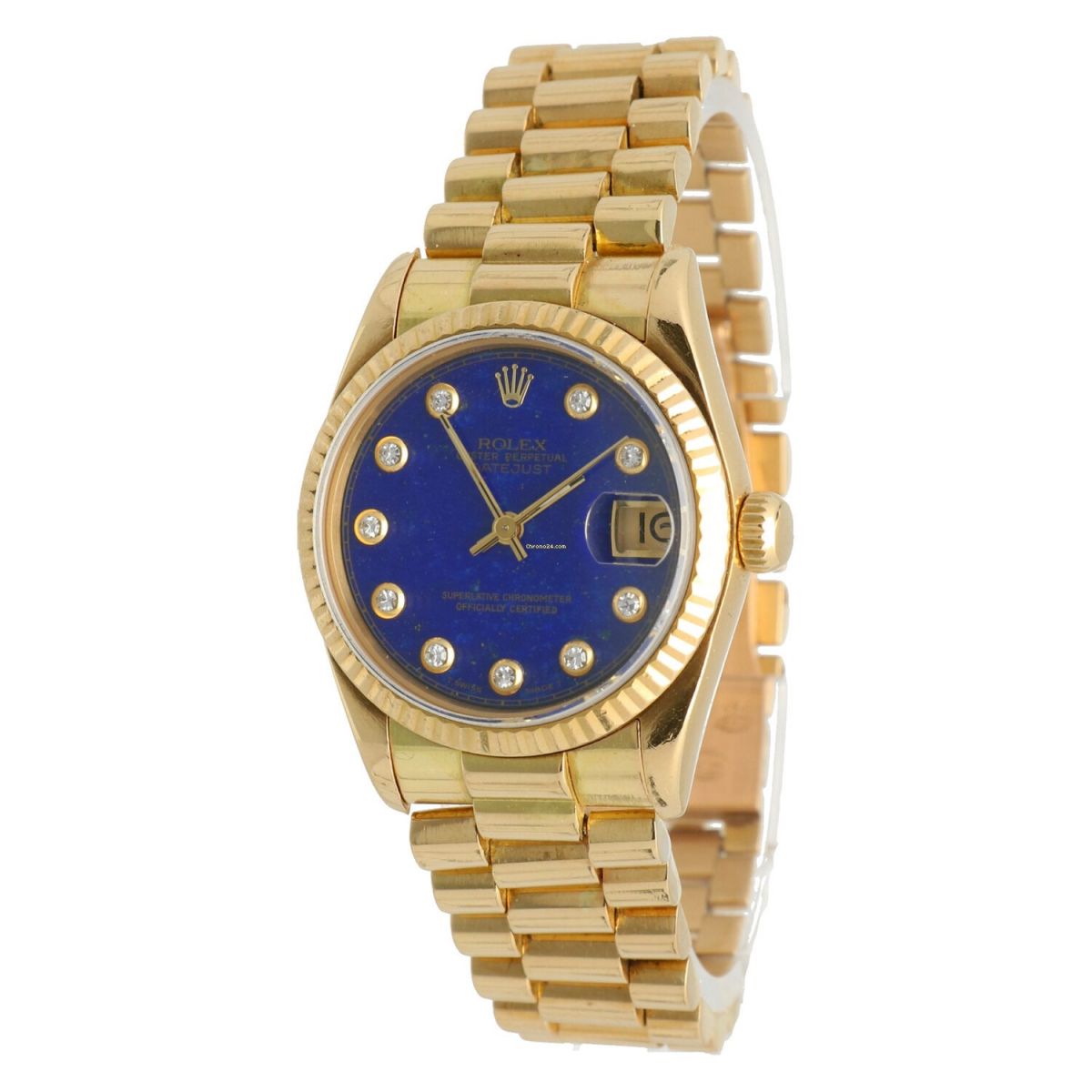 Rolex Datejust 18K Yellow Gold President Lapis diam. dial
