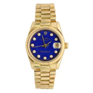 Foto 2 di 5: Rolex Datejust 18K Yellow Gold President Lapis diam. dial