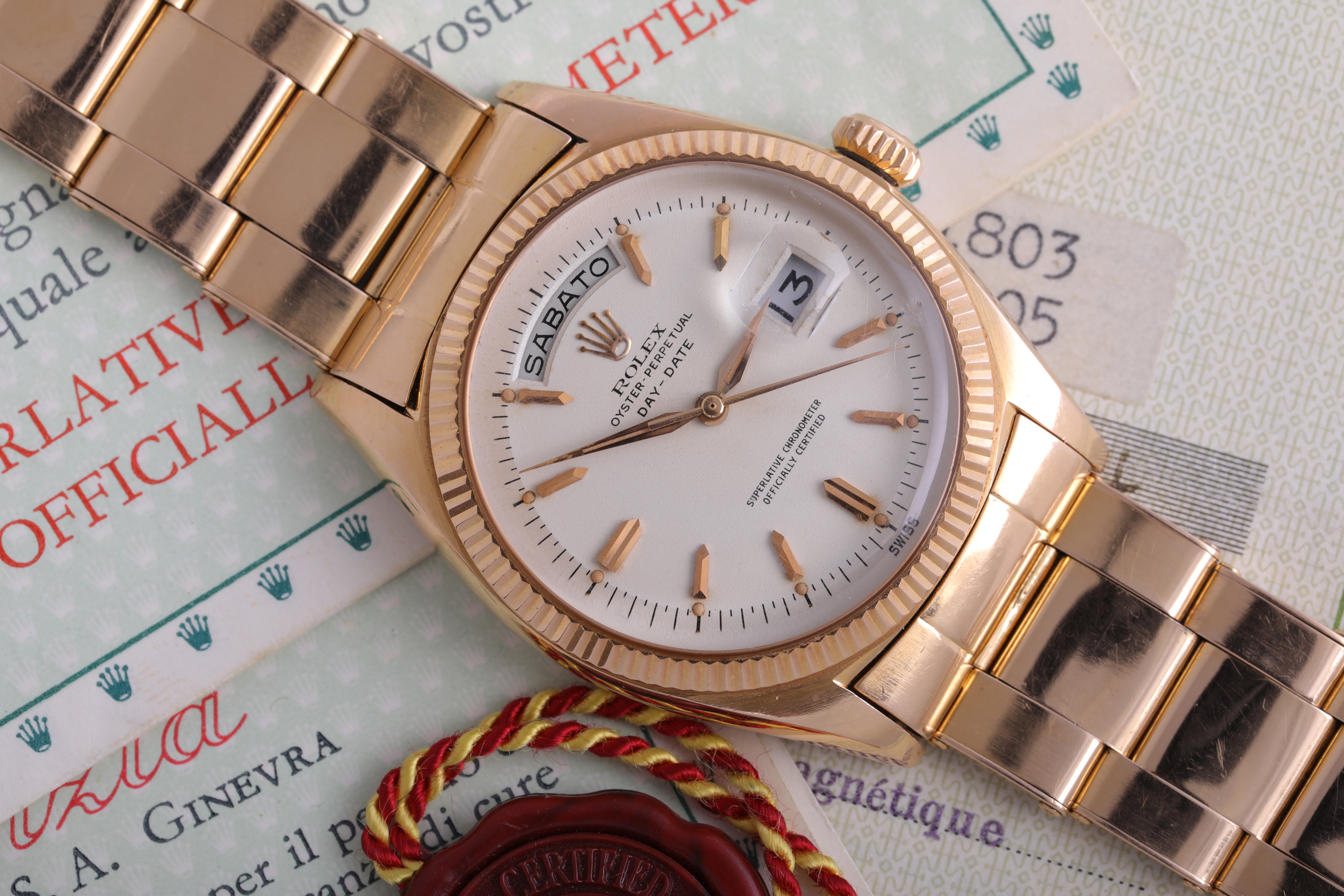 Rolex Daydate 1803 oro rosa con scatola ,garanzia e COSC