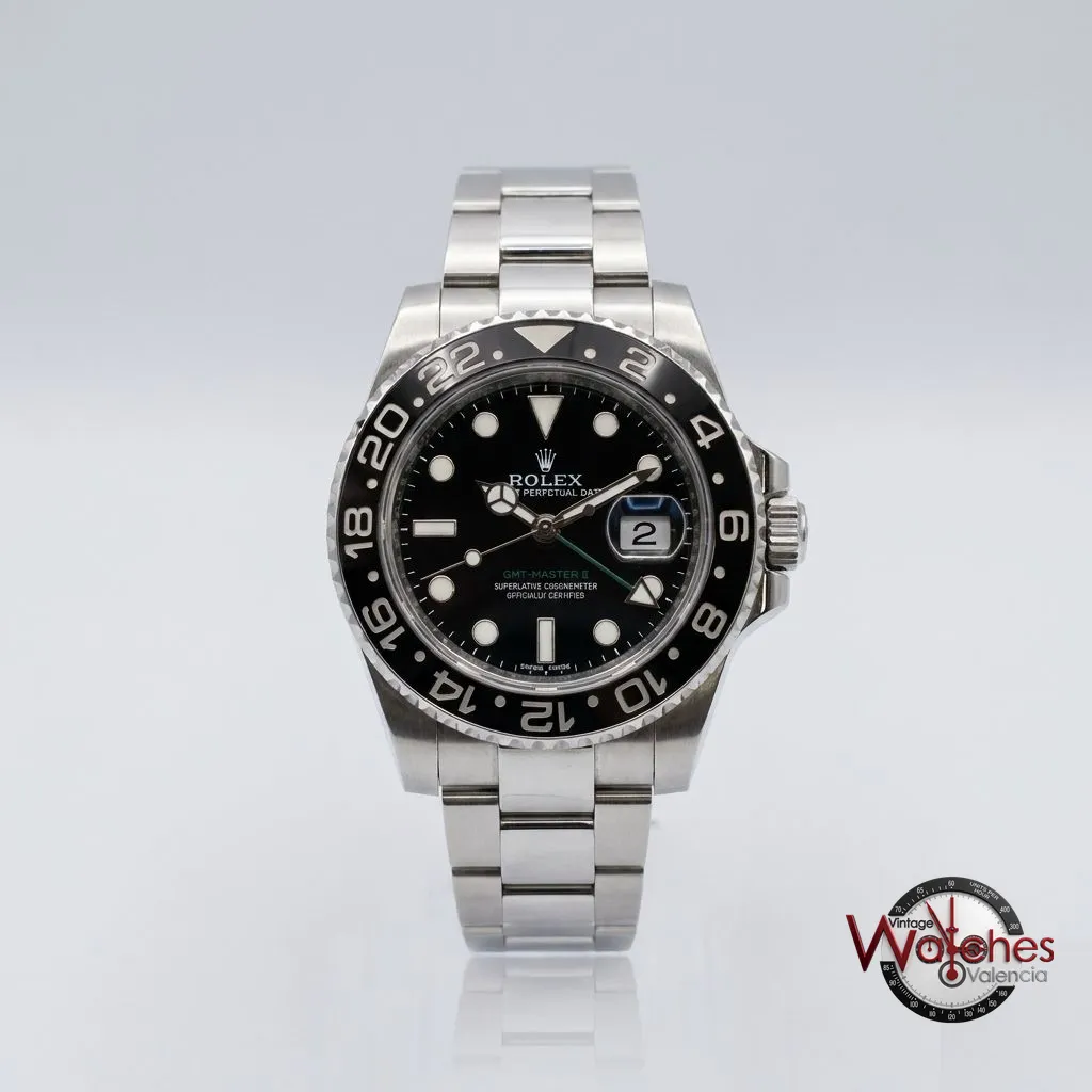 Rolex GMT-Master II (bisel negro, aguja verde)