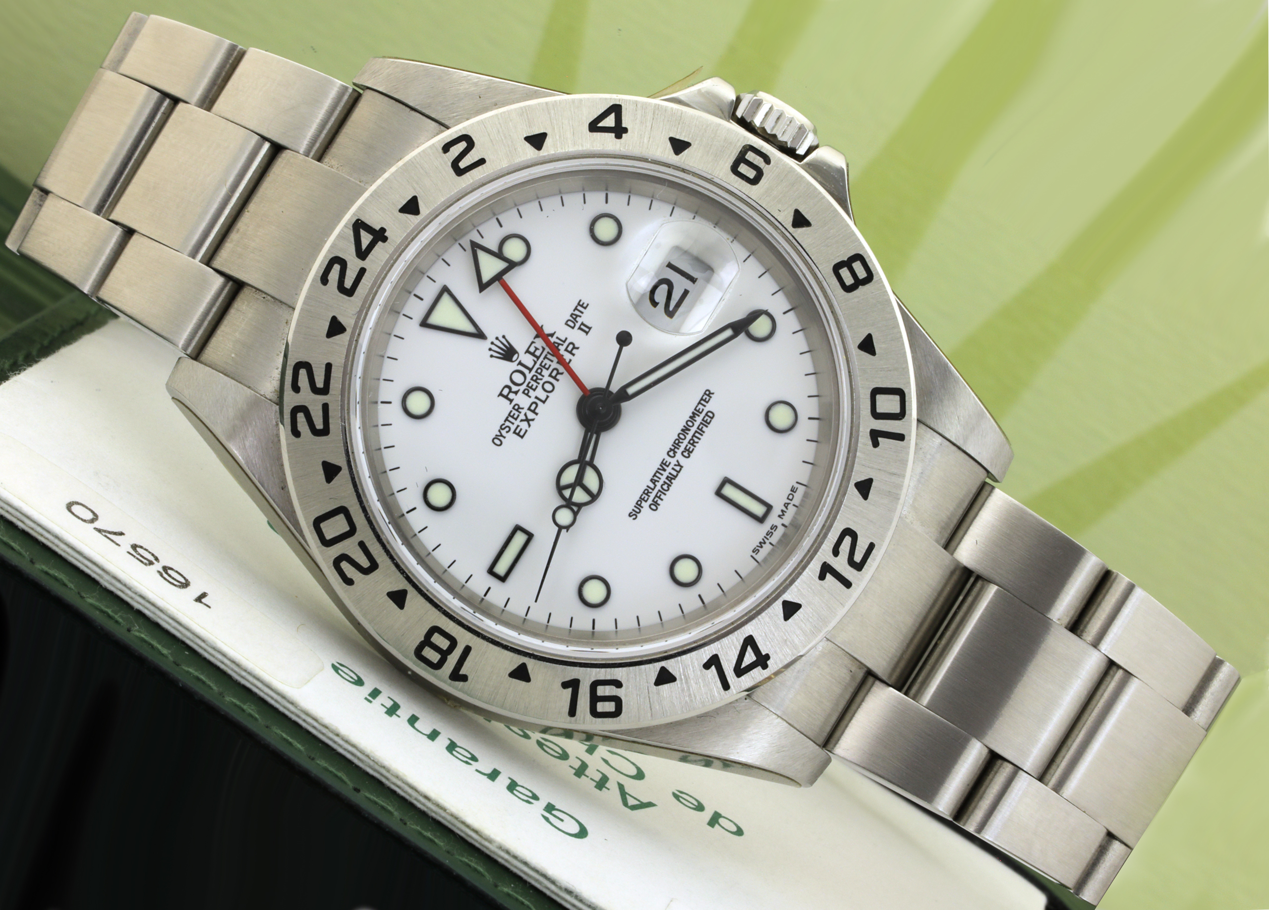 Rolex Explorer II ref 16570 Polar NOS Full Set 2005